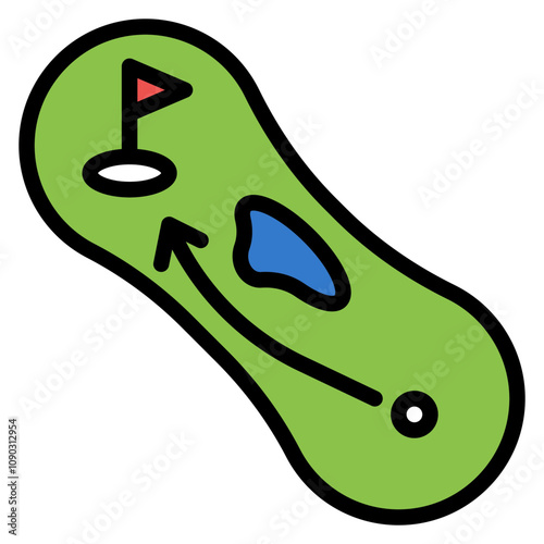 Fairway icon vector image. Can be used for Golf.