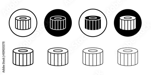 Air filter icon Black and white outline vector