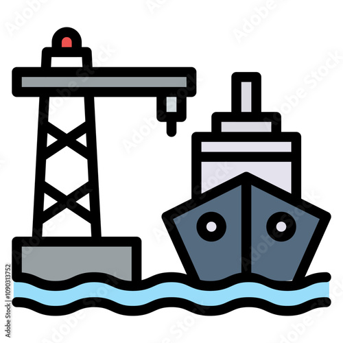 Port icon vector image. Can be used for Supply Chain.