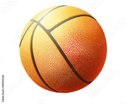 Orange basketball, white background, PNG transparent