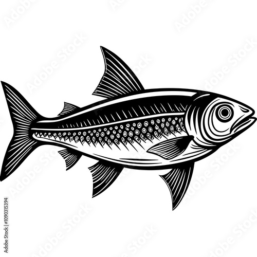 herring fish isolated on white