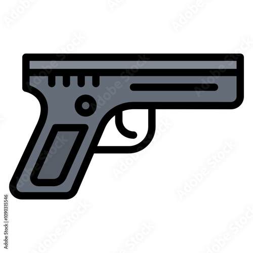 Gun icon vector image. Can be used for Shooting.