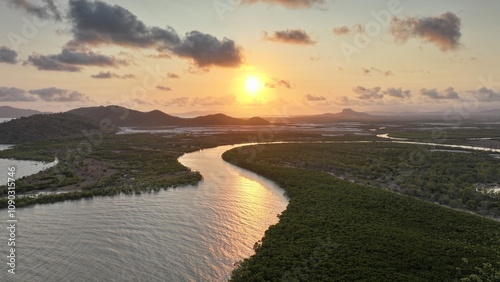 Aerial photo of Bohle River Townsville Queensland Australia photo