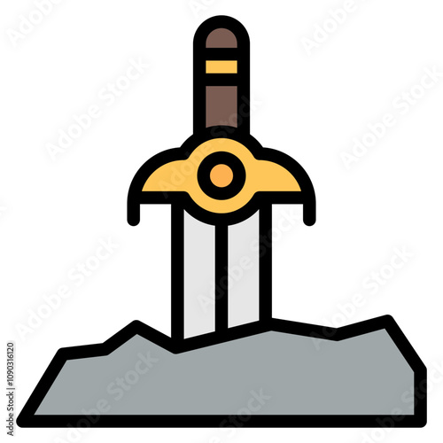 Excalibur icon vector image. Can be used for Fairytale.