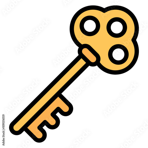 Key icon vector image. Can be used for Fairytale.