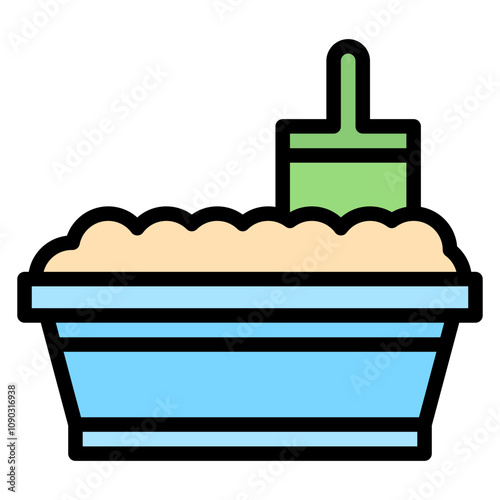 Litter Box icon vector image. Can be used for Veterinary.