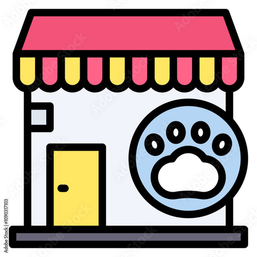 Pet Store icon vector image. Can be used for Veterinary.