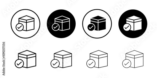 Order receive icon Black and white outline vector