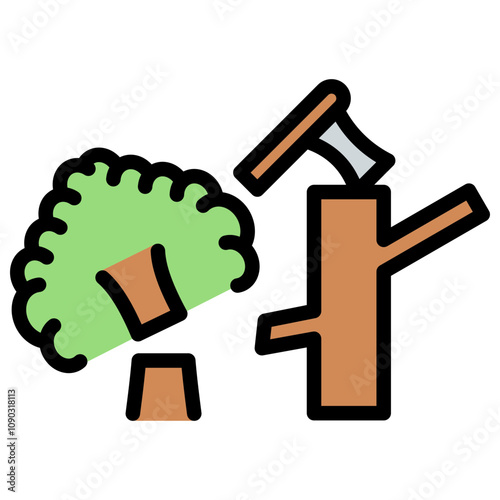 Deforestation icon vector image. Can be used for Global Warming.