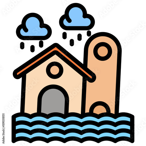Flood icon vector image. Can be used for Global Warming.