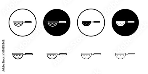 Sieve icon Black and white outline vector