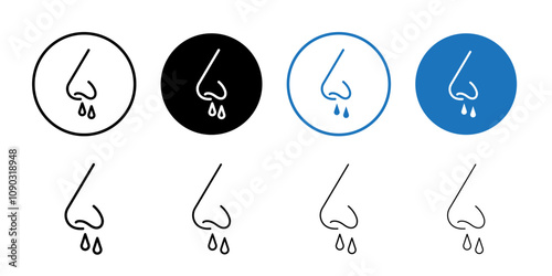 Stuffy nose icon Black and white outline vector