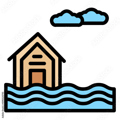 Flood icon vector image. Can be used for Public Services.