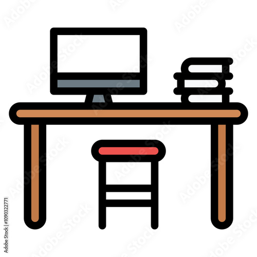 Dedicated Desk icon vector image. Can be used for Coworking Space.