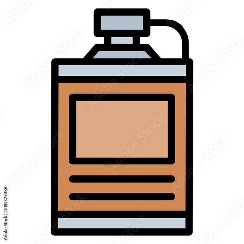 Hip Flask icon vector image. Can be used for Bar.