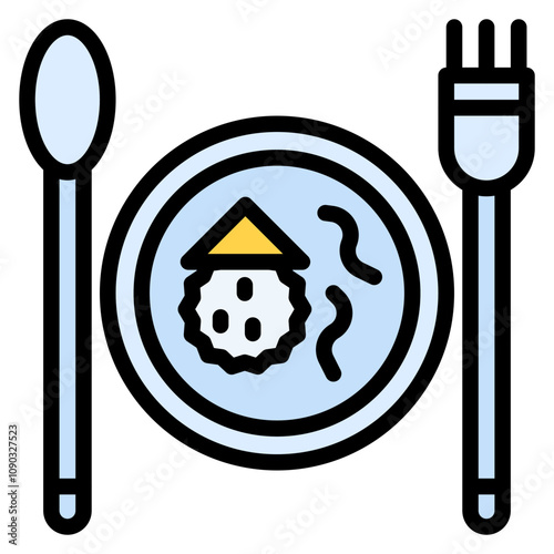Lunch icon vector image. Can be used for Bar.