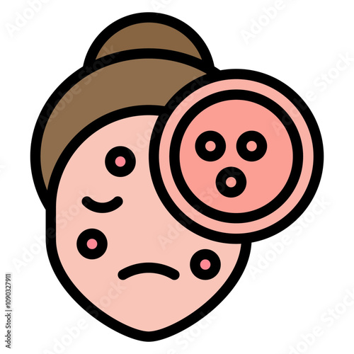 Acne icon vector image. Can be used for Cosmetology.