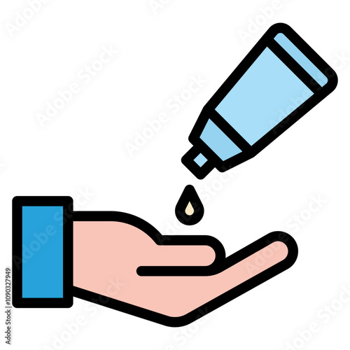 Applying Creme icon vector image. Can be used for Cosmetology.