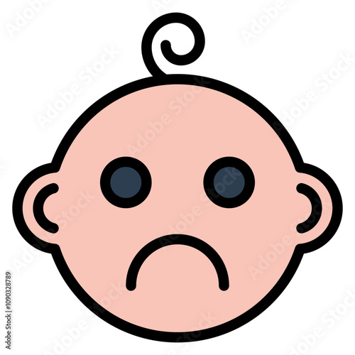 Angry Baby icon vector image. Can be used for Maternity.