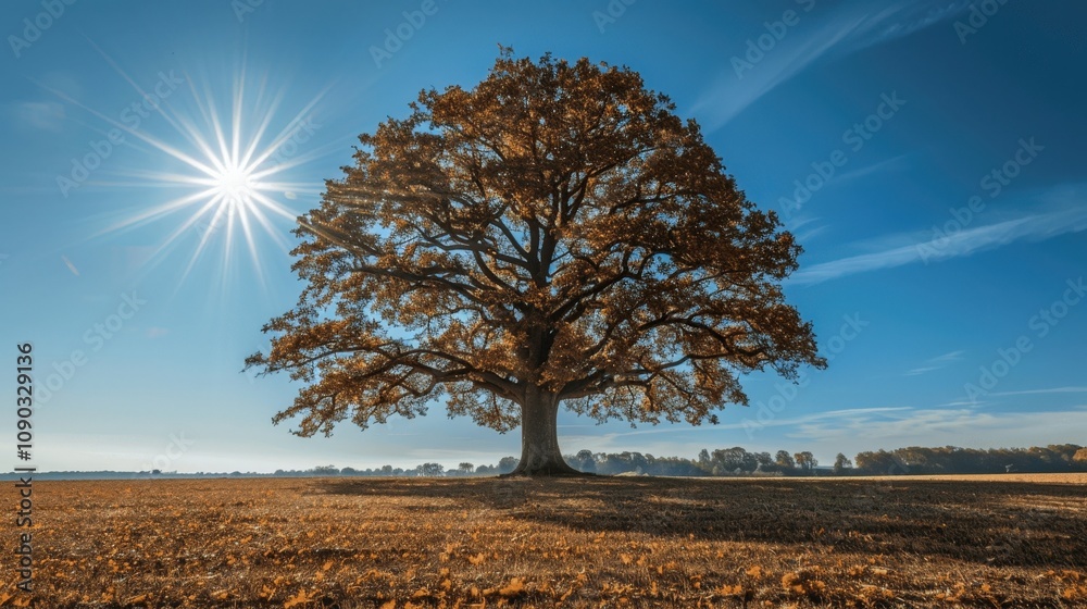 Obraz premium Majestic Tree Under a Bright Sky