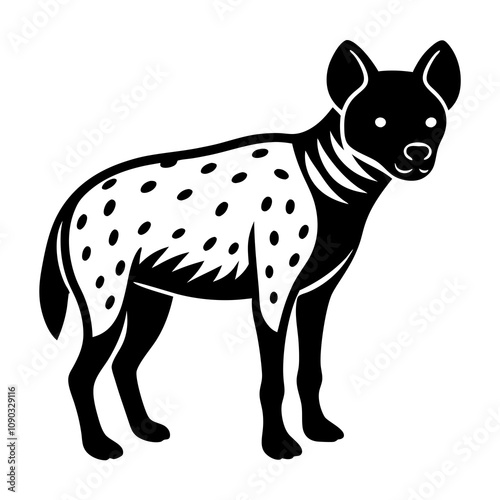 black and white hyena