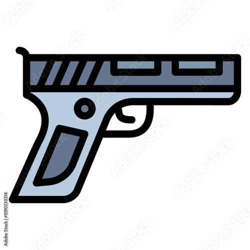 Gun icon vector image. Can be used for Crime Investigation.