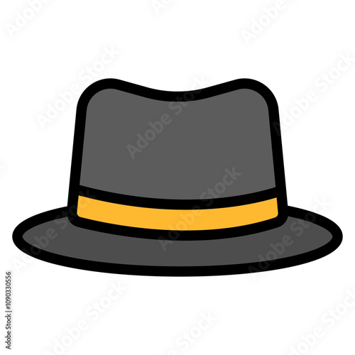 Noir Hat icon vector image. Can be used for Crime Investigation.