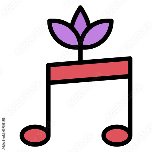 Nature Music icon vector image. Can be used for Artist Studio.