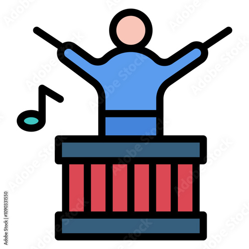 Orchestra icon vector image. Can be used for Artist Studio.