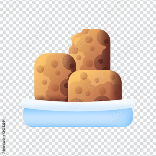 Charming vector illustration of Paçoca, a beloved traditional Brazilian sweet made from ground peanuts, sugar, and cassava flour. Commonly served during Festa Junina, this flat design icon is perfect 