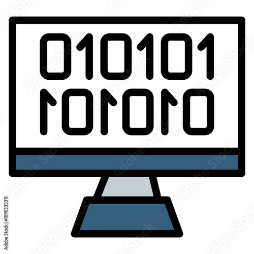 Binary Code icon vector image. Can be used for Robotics.