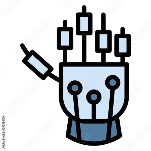 Robot Hand icon vector image. Can be used for Robotics.