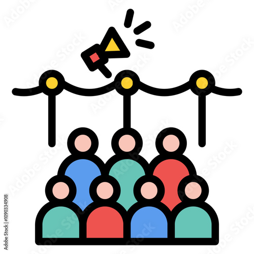 Event Promotion icon vector image. Can be used for Award Events.