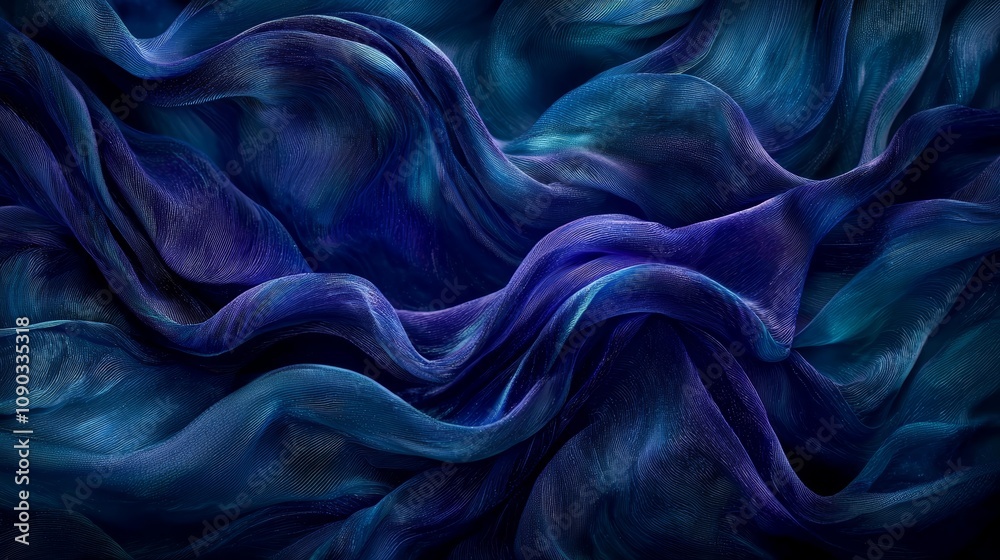 Fototapeta premium A dark blue and purple abstract background with wavy lines