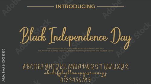 Black Independence Day Font Stylish brush painted an uppercase vector letters, alphabet, typeface