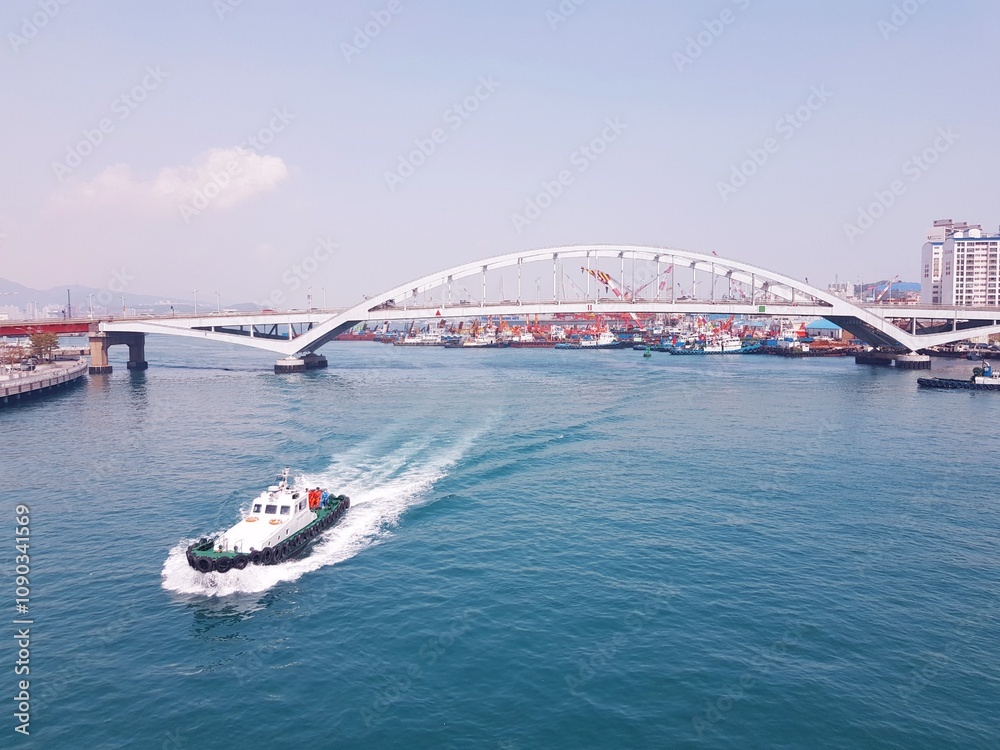 Obraz premium 다리와 배