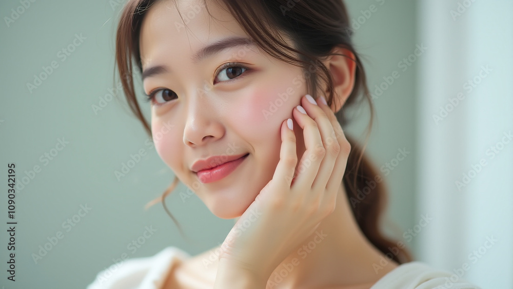 Portrait of a beautiful young Asian woman. Concept of beauty, skincare, and health. Portrait of a beautiful young Asian woman. Concept of beauty, skincare, and health.