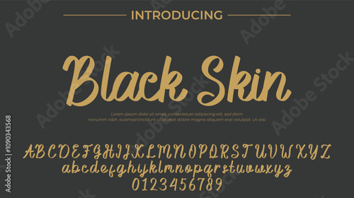 Black Skin Font Stylish brush painted an uppercase vector letters, alphabet, typeface