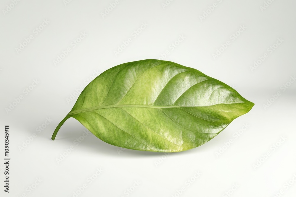 Obraz premium green spring leave isolated on white background