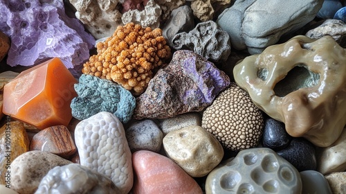 Colorful Stones Pebbles and Minerals Collection Nature s Gemstones photo