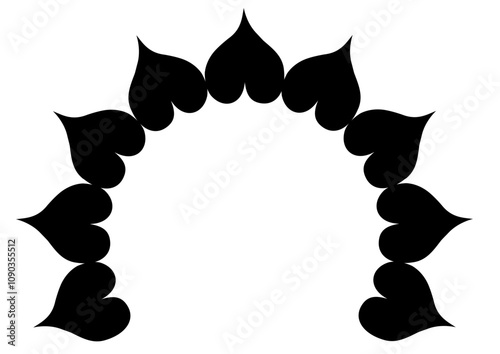 leaf shape Temple backdrop, Temple background, mandir shape, temple element shape illustration, temple icon, mandir background shape element icon, leaf shape frame backdrop