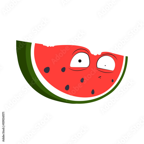Watermelon. Emotions. Stickers. Memes. The emotion of doubt