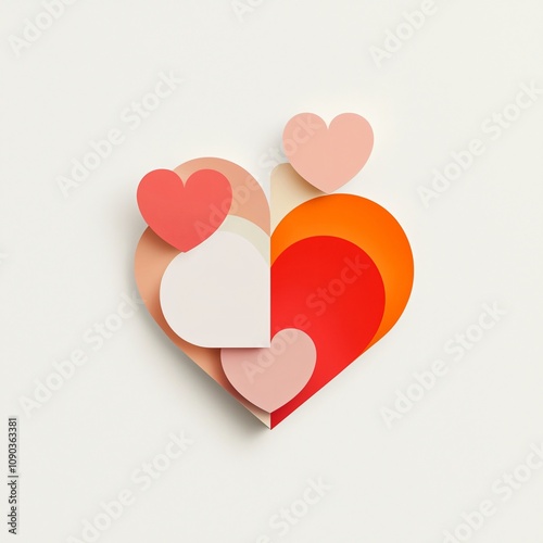 Creative Heart Art Design Studio Digital Artwork Minimalist Style Close-up View Love Concept for Modern Decor