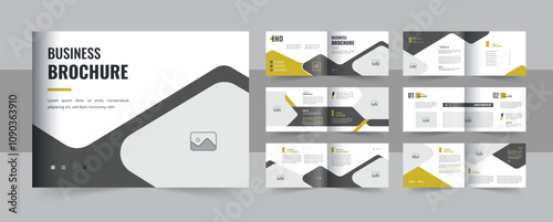 Corporate landscape business brochure design template or Trendy minimalist company brochure design layout