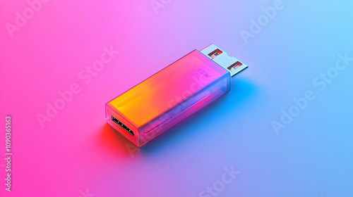 Vibrant USB Flash Drive 3D Illustration