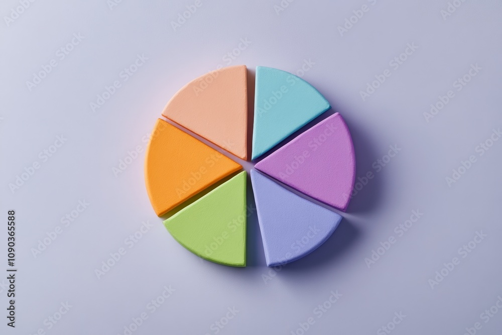 Fototapeta premium Ahead plan visualized on a colorful pie chart, showcasing percentages of time allocated to various tasks
