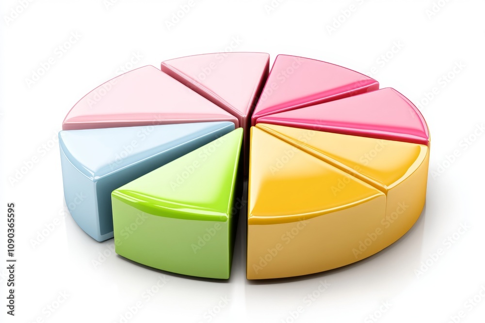 Fototapeta premium Ahead plan visualized on a colorful pie chart, showcasing percentages of time allocated to various tasks
