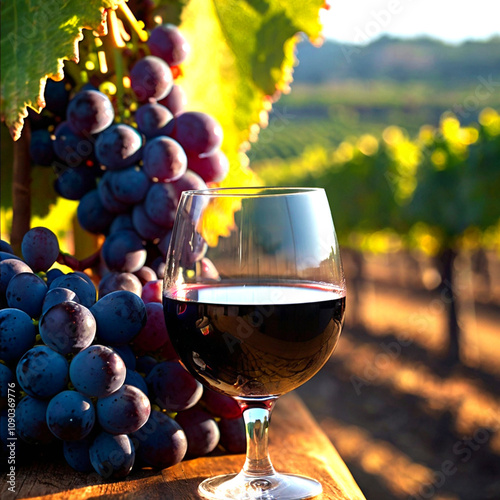 Obraz na płótnie red wine and grapes w salonie