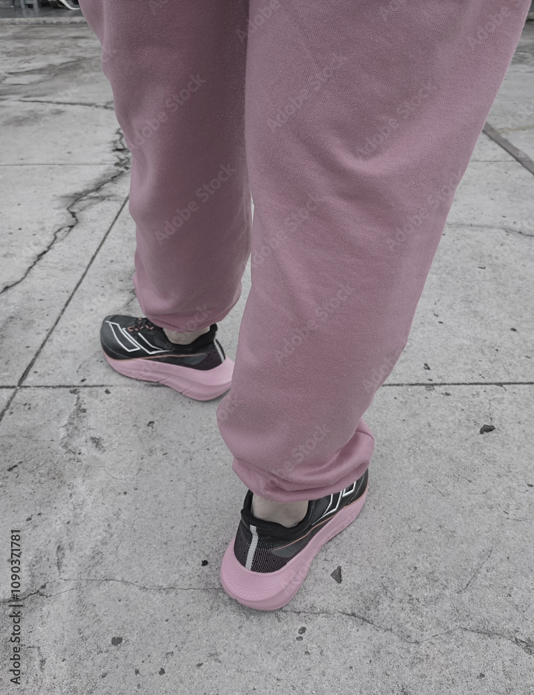 feet stepping on asphalt
