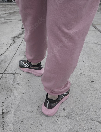 Obraz na płótnie feet stepping on asphalt w salonie